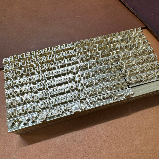 Times New Roman alphabet leather stamp set - brass material