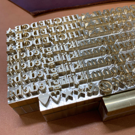 Custom brass leather stamp with initials